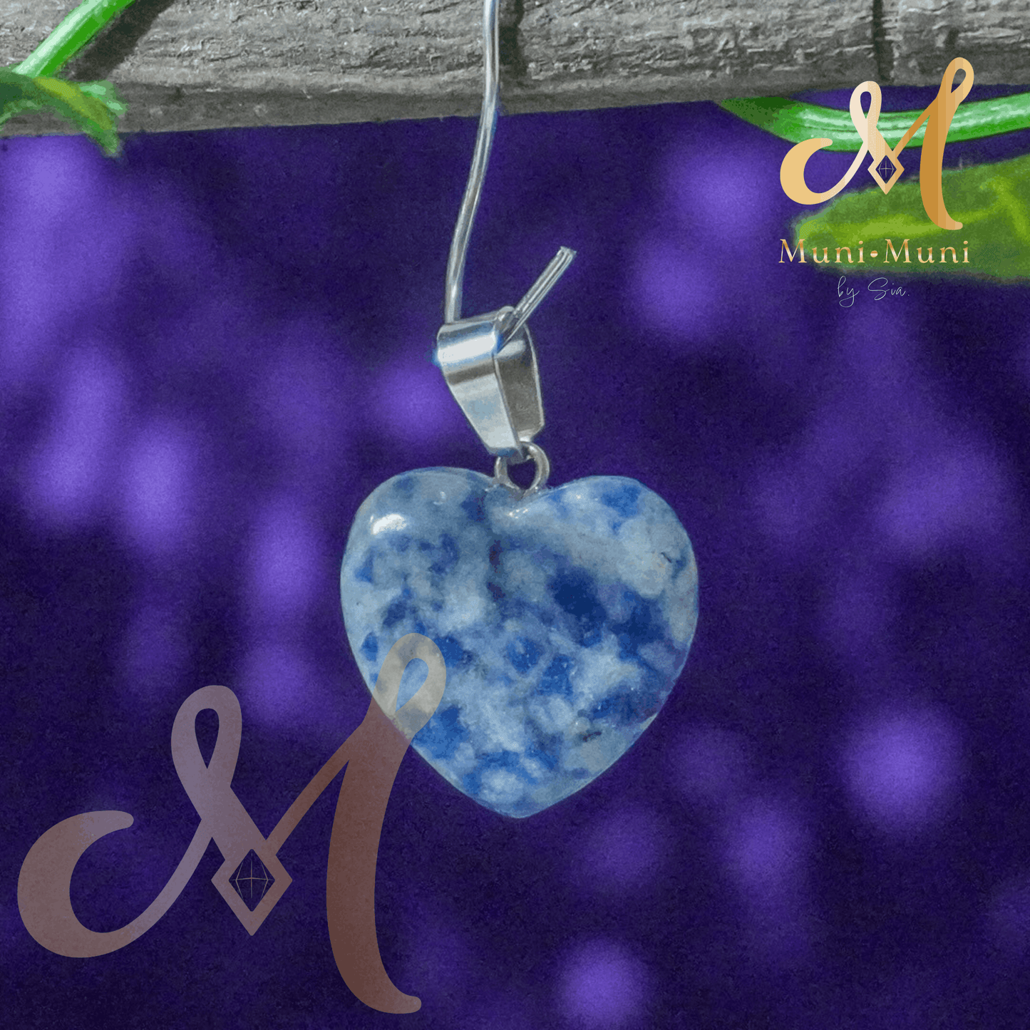 Sodalite Natural Crystal Pendant in S925 Clasp