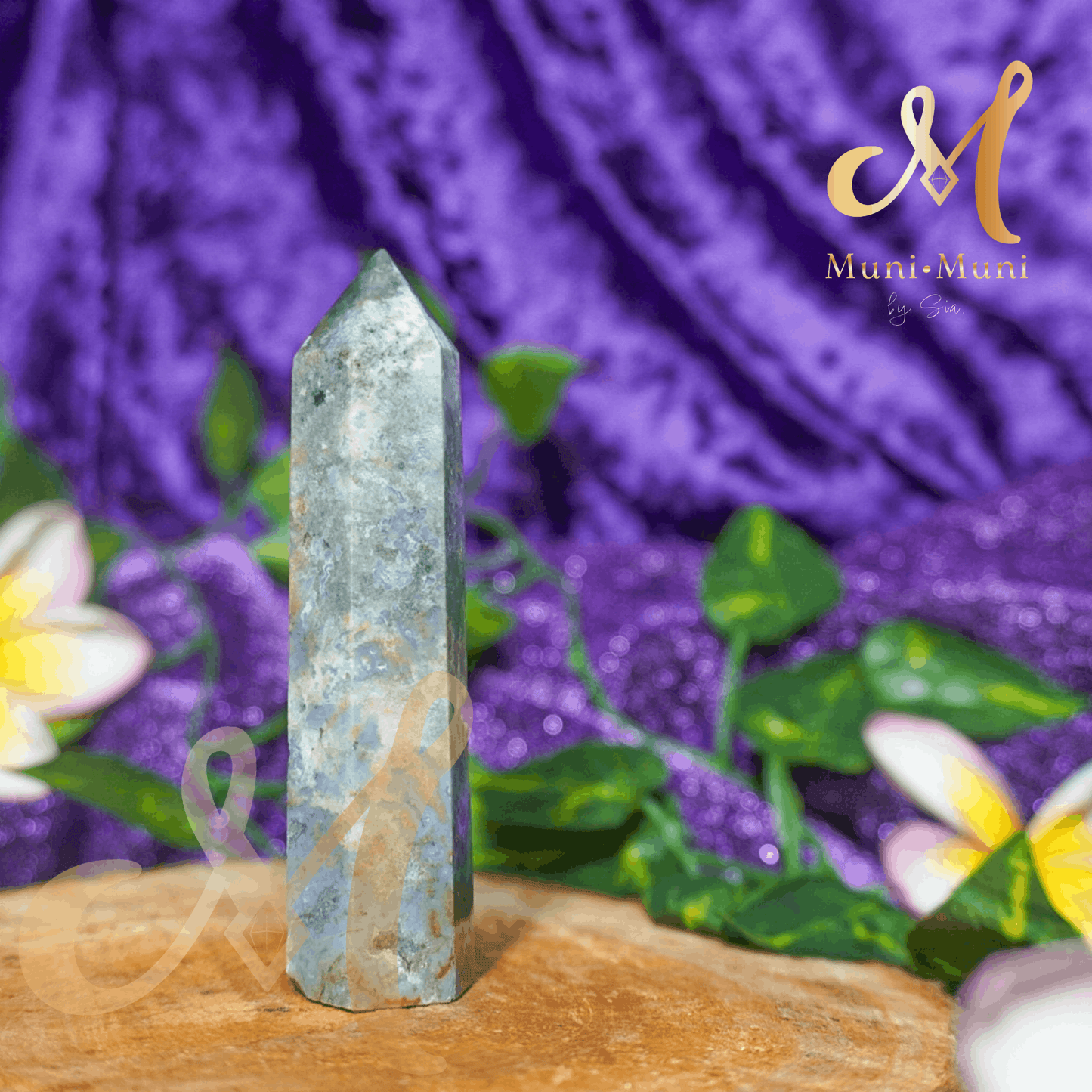 Moss Agate Natural Crystal Tower 2