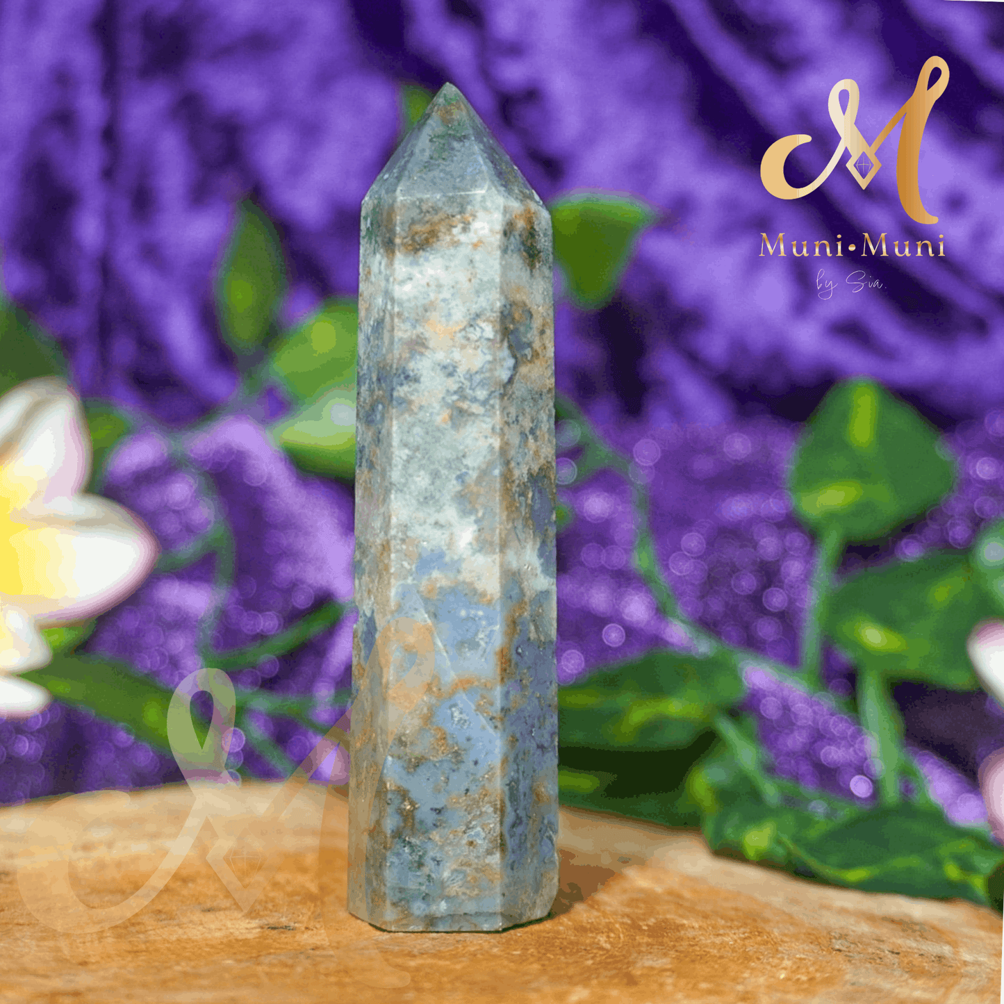 Moss Agate Natural Crystal Tower 2