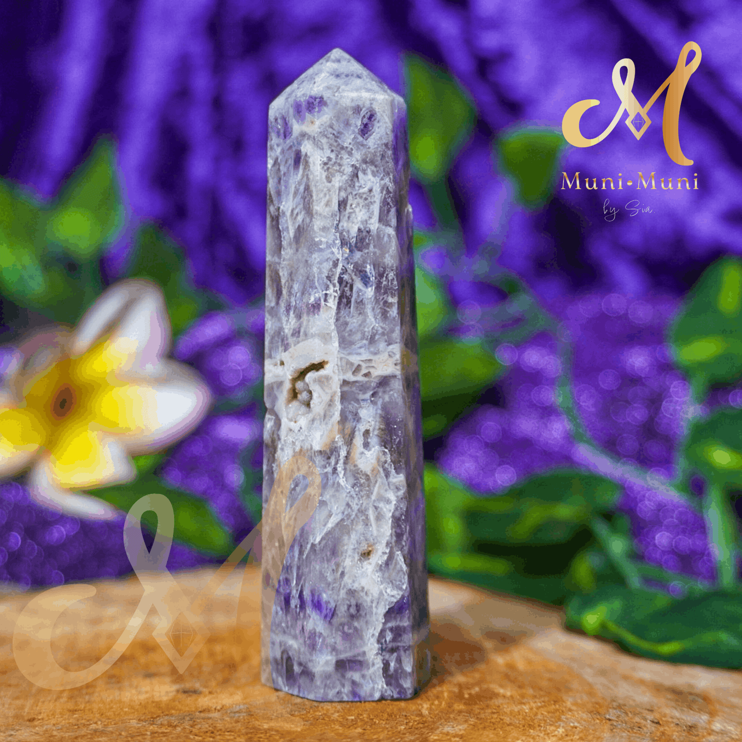 Chevron (Dream) Amethyst Natural Crystal Druzy Tower