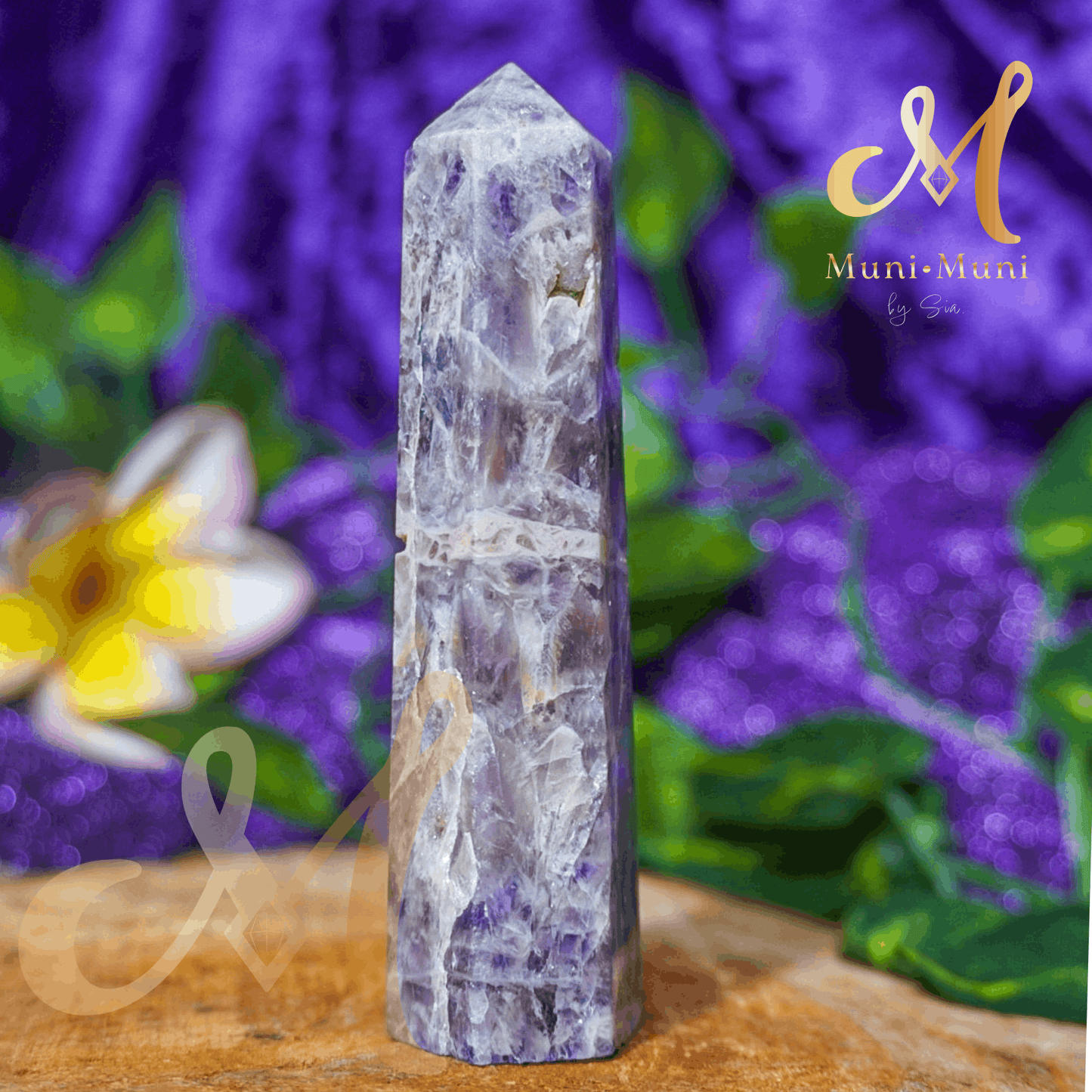 Chevron (Dream) Amethyst Natural Crystal Druzy Tower