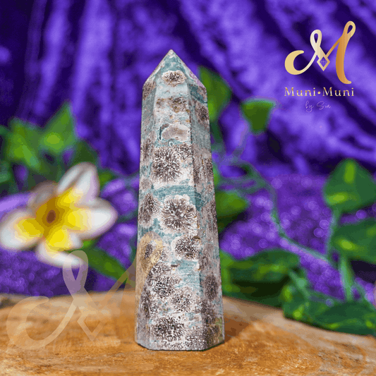 Green Flower Jasper Natural Crystal Tower