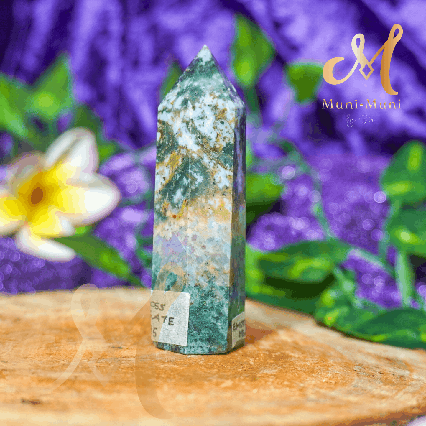 Moss Agate Natural Crystal Tower 3