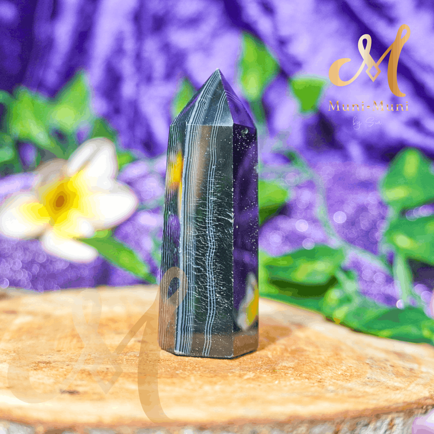 Black Onyx Natural Crystal Tower