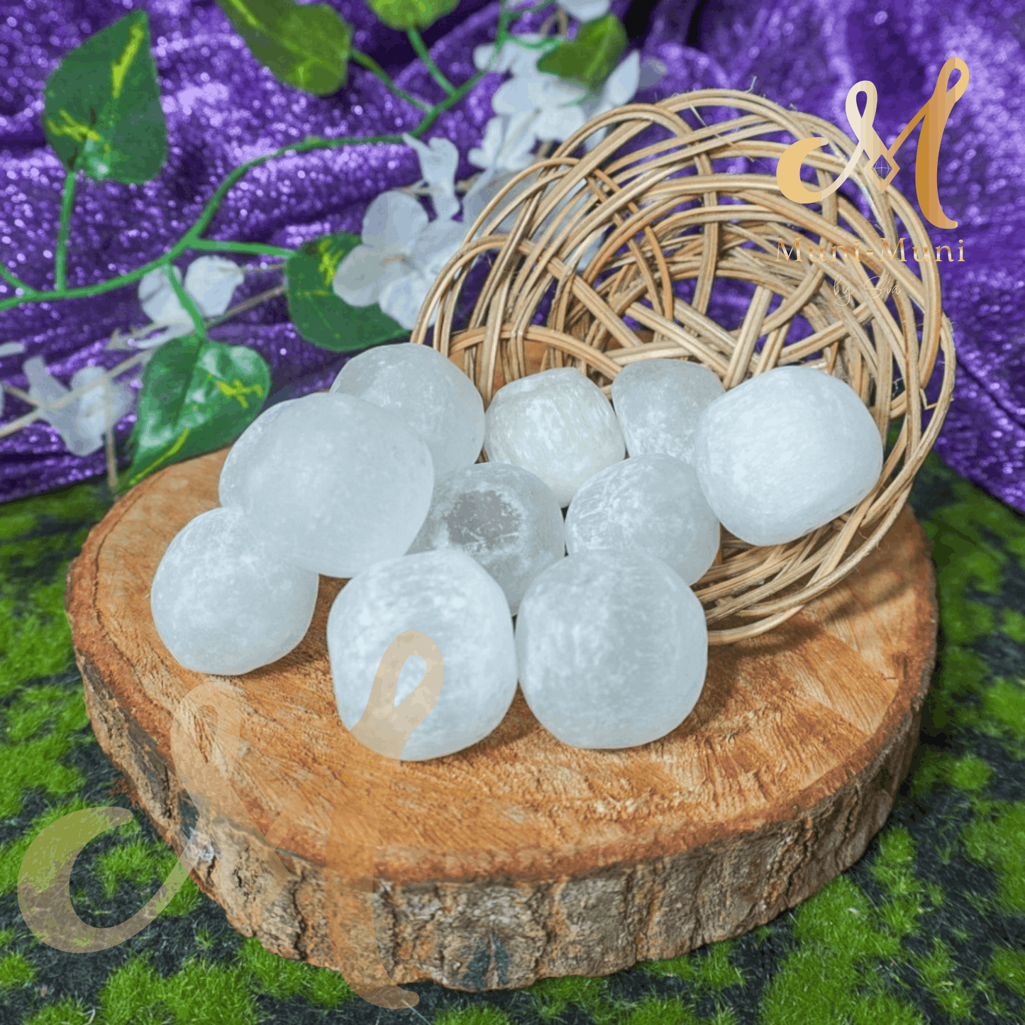 Satin Spar Ball Tumbled Crystal