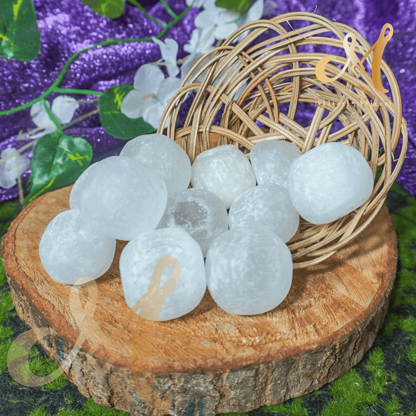 Satin Spar Ball Tumbled Crystal