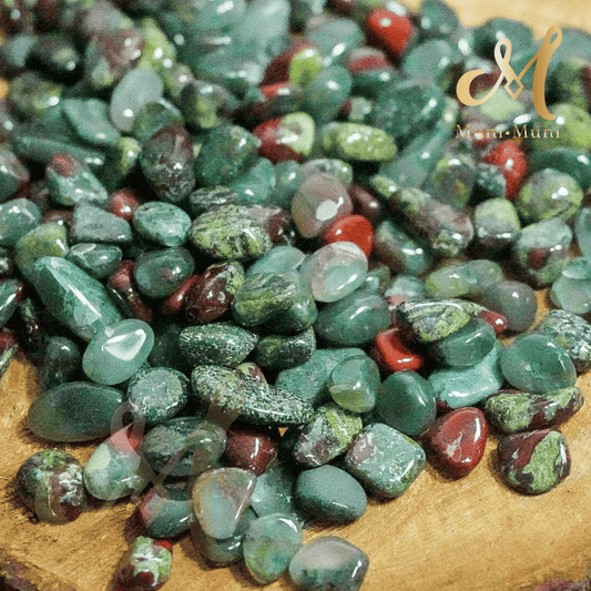 African Bloodstone & Dragon's Blood Natural Crystal Chips