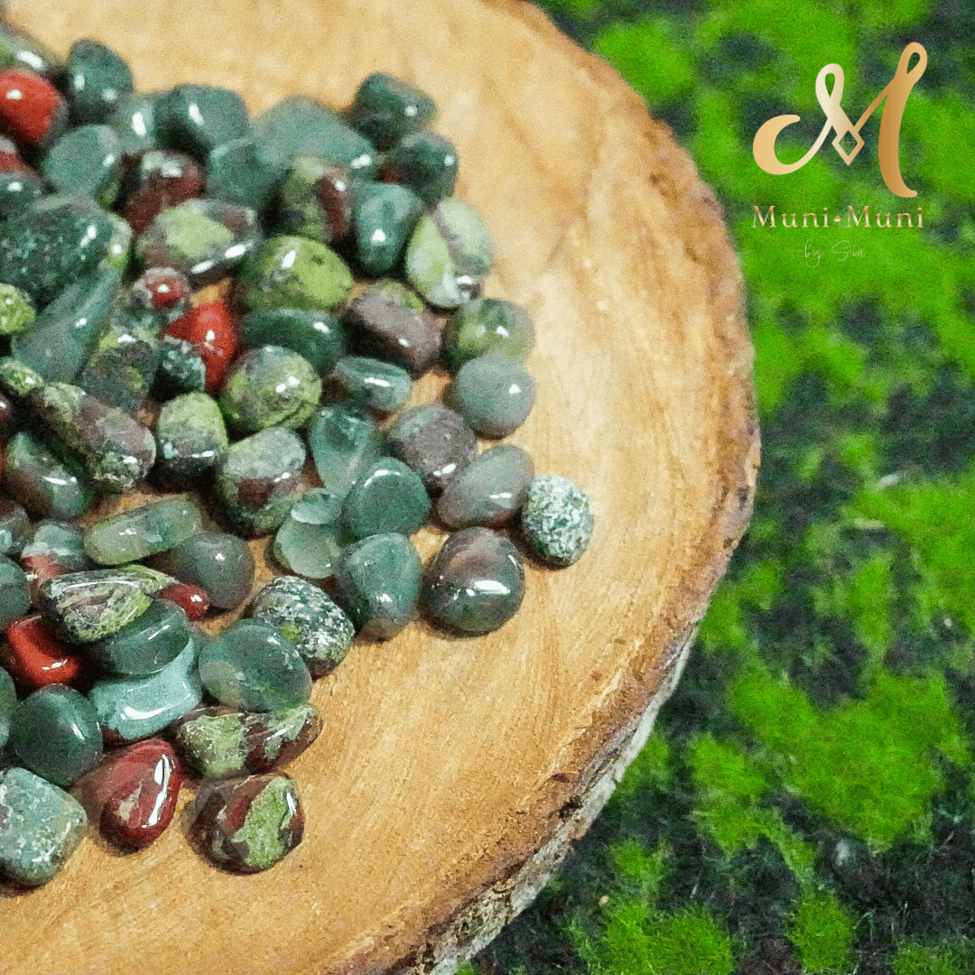 African Bloodstone & Dragon's Blood Natural Crystal Chips