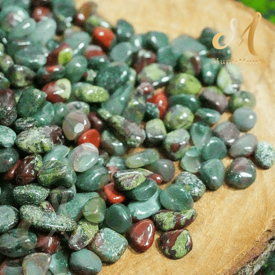 African Bloodstone & Dragon's Blood Natural Crystal Chips