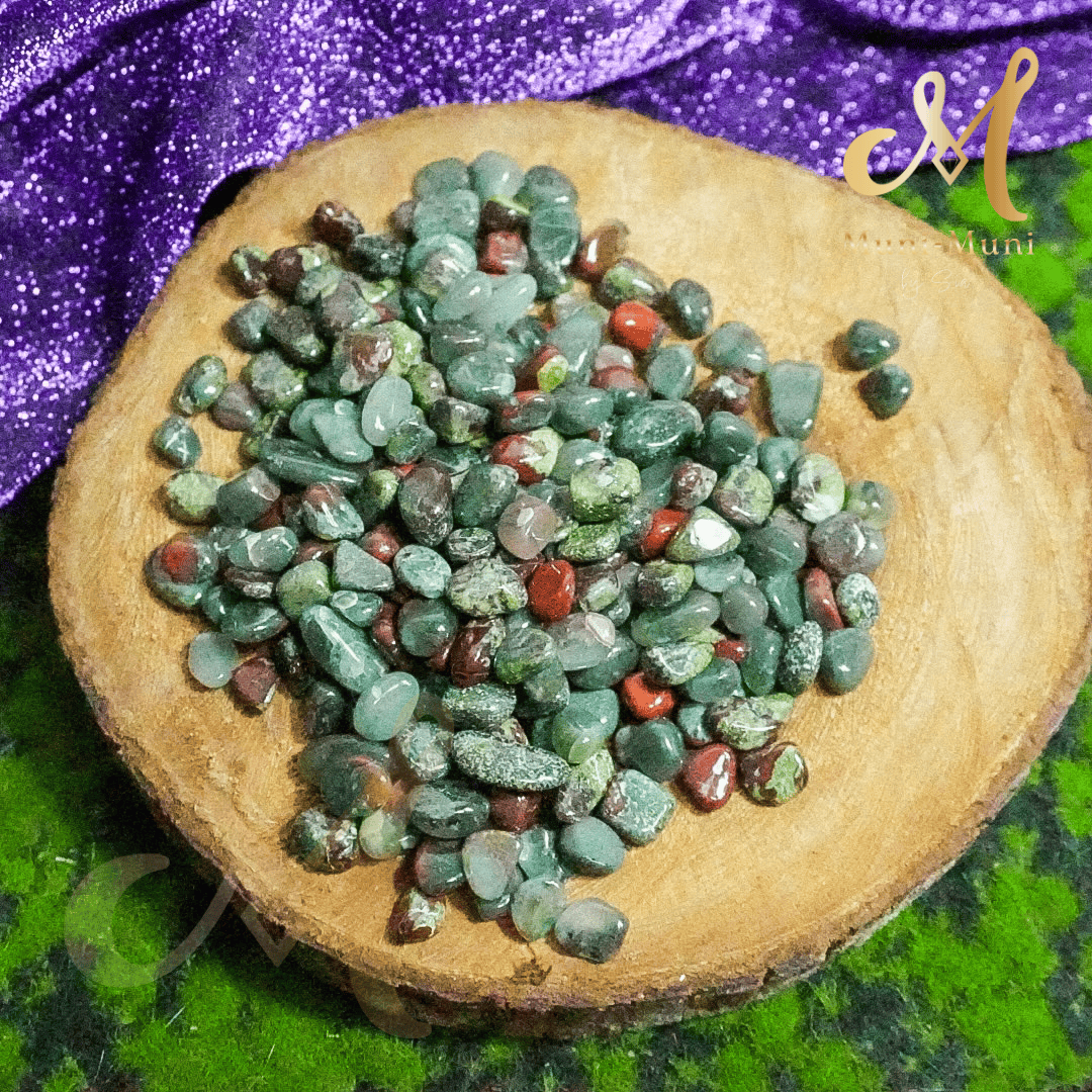 African Bloodstone & Dragon's Blood Natural Crystal Chips