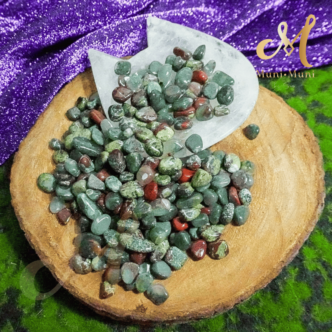 African Bloodstone & Dragon's Blood Natural Crystal Chips