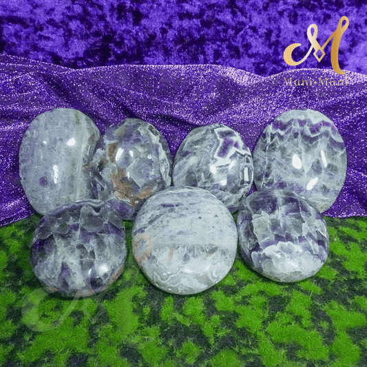 Amethyst Natural Crystal Palm Stone