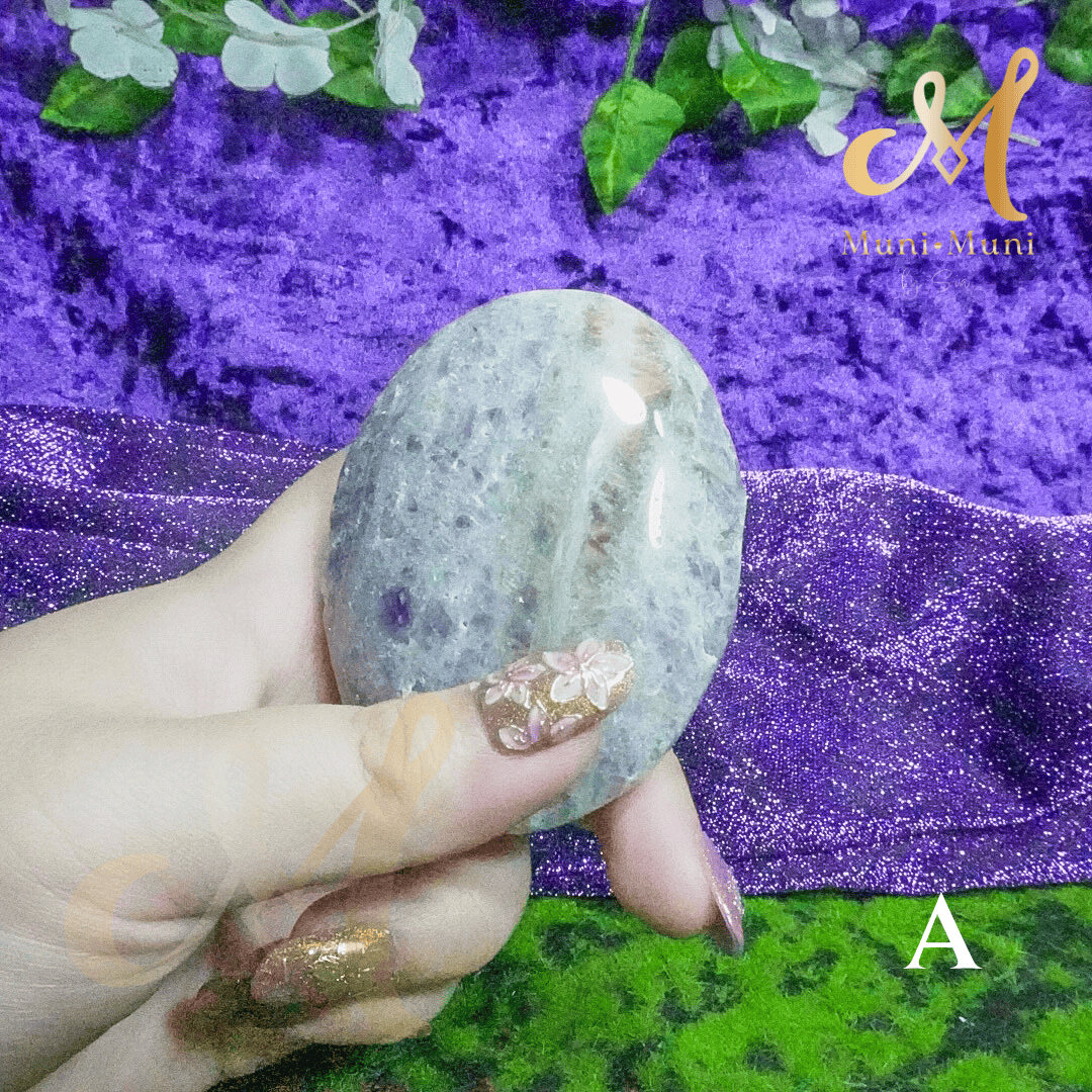 Amethyst Natural Crystal Palm Stone