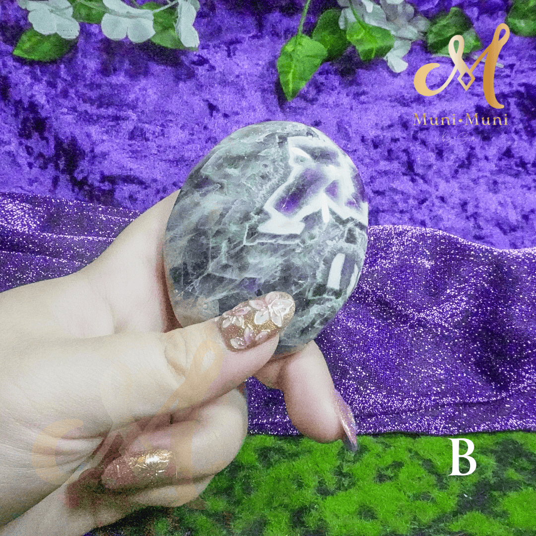 Amethyst Natural Crystal Palm Stone