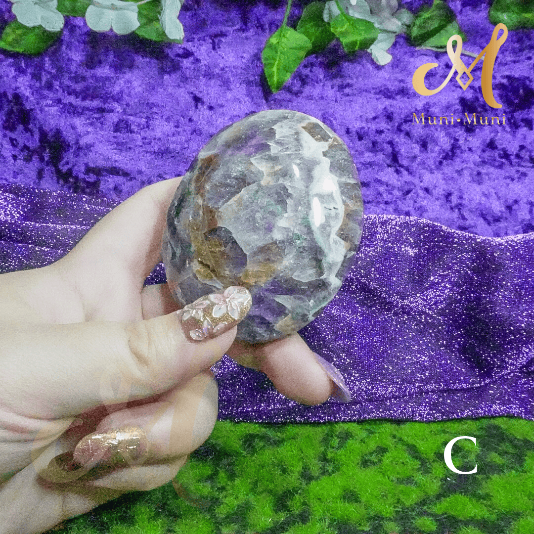Amethyst Natural Crystal Palm Stone