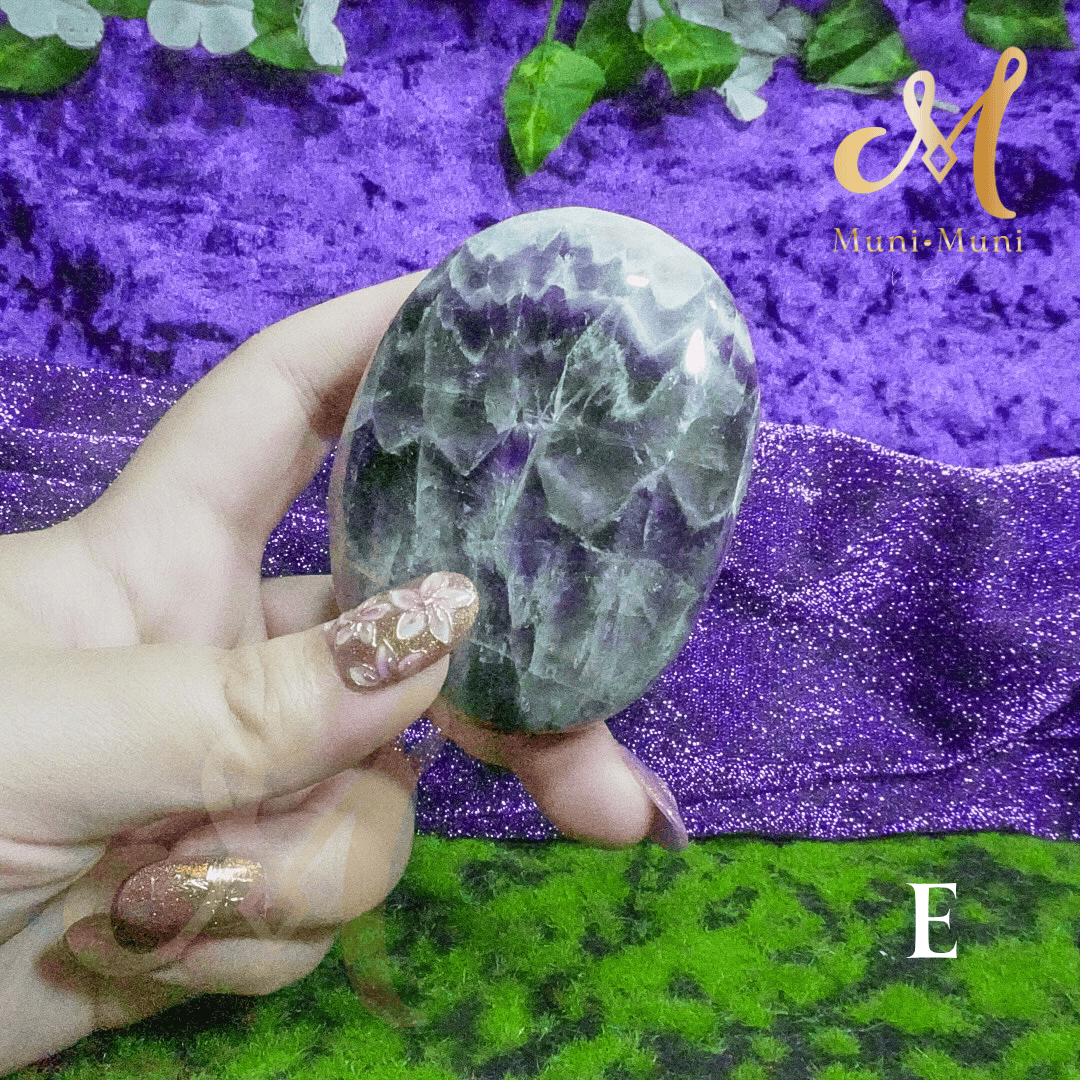 Amethyst Natural Crystal Palm Stone