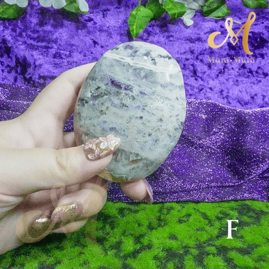 Amethyst Natural Crystal Palm Stone