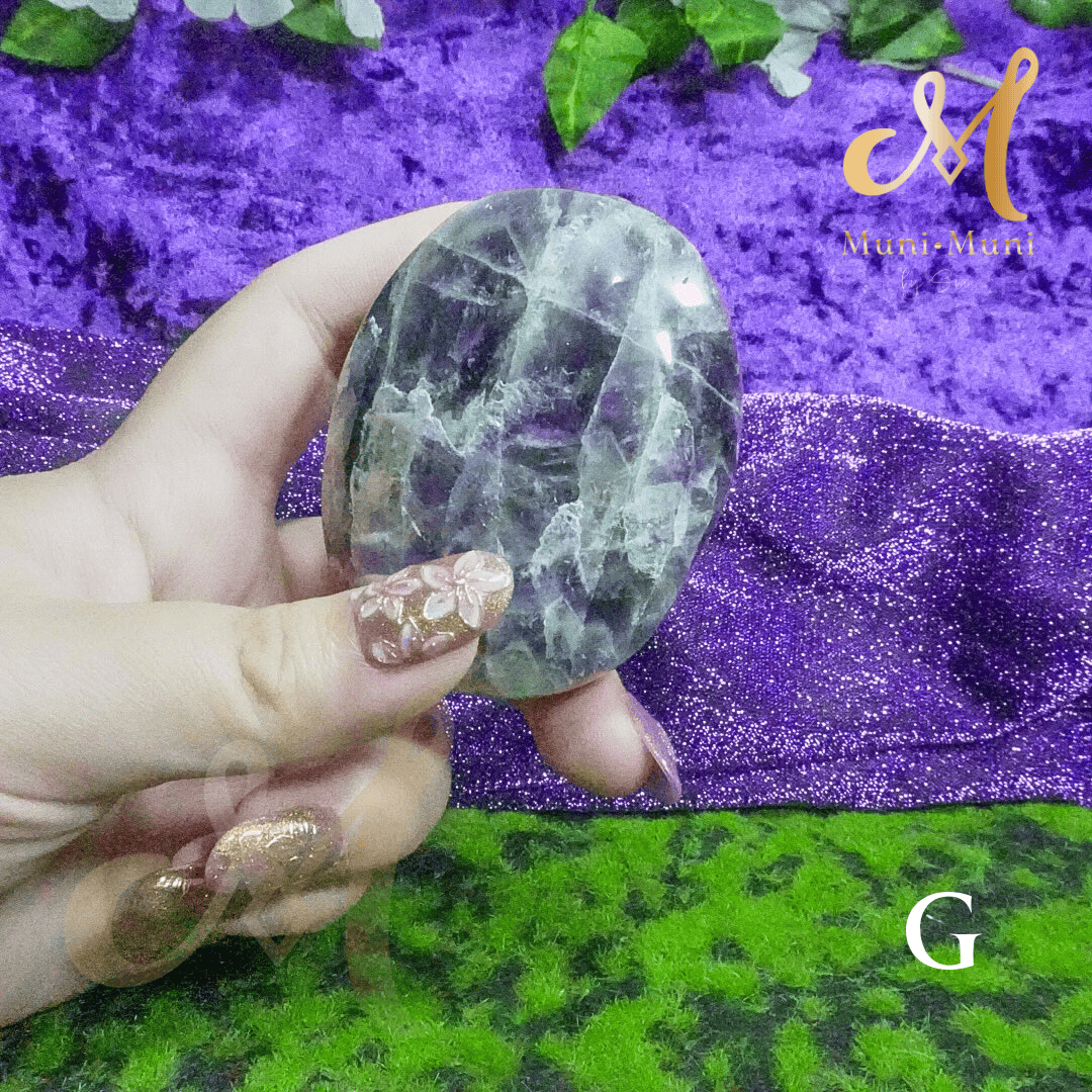 Amethyst Natural Crystal Palm Stone