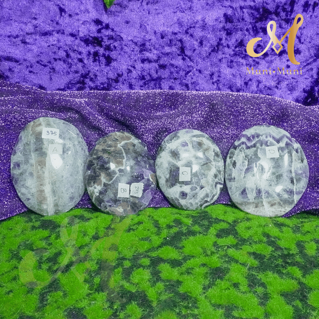 Amethyst Natural Crystal Palm Stone