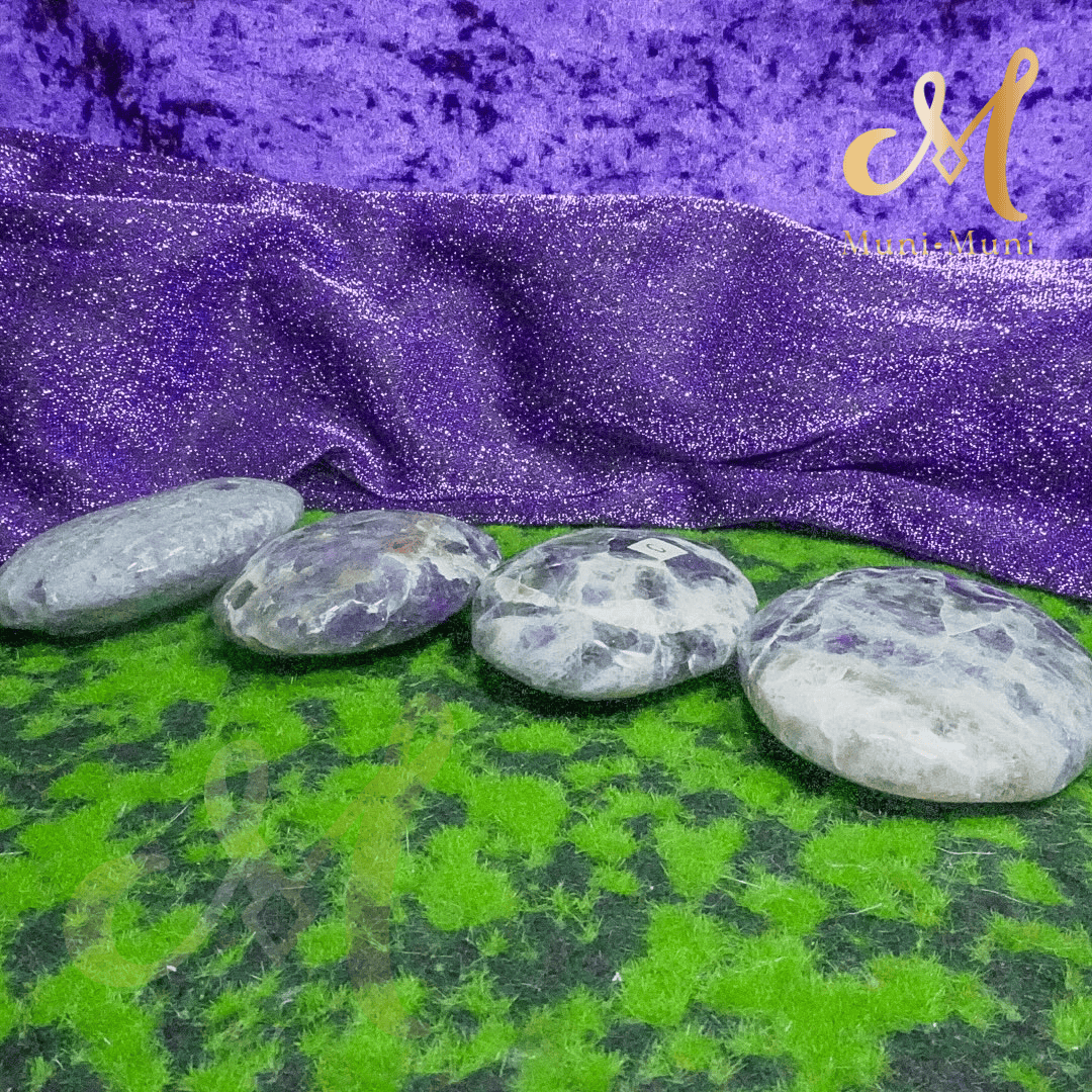 Amethyst Natural Crystal Palm Stone