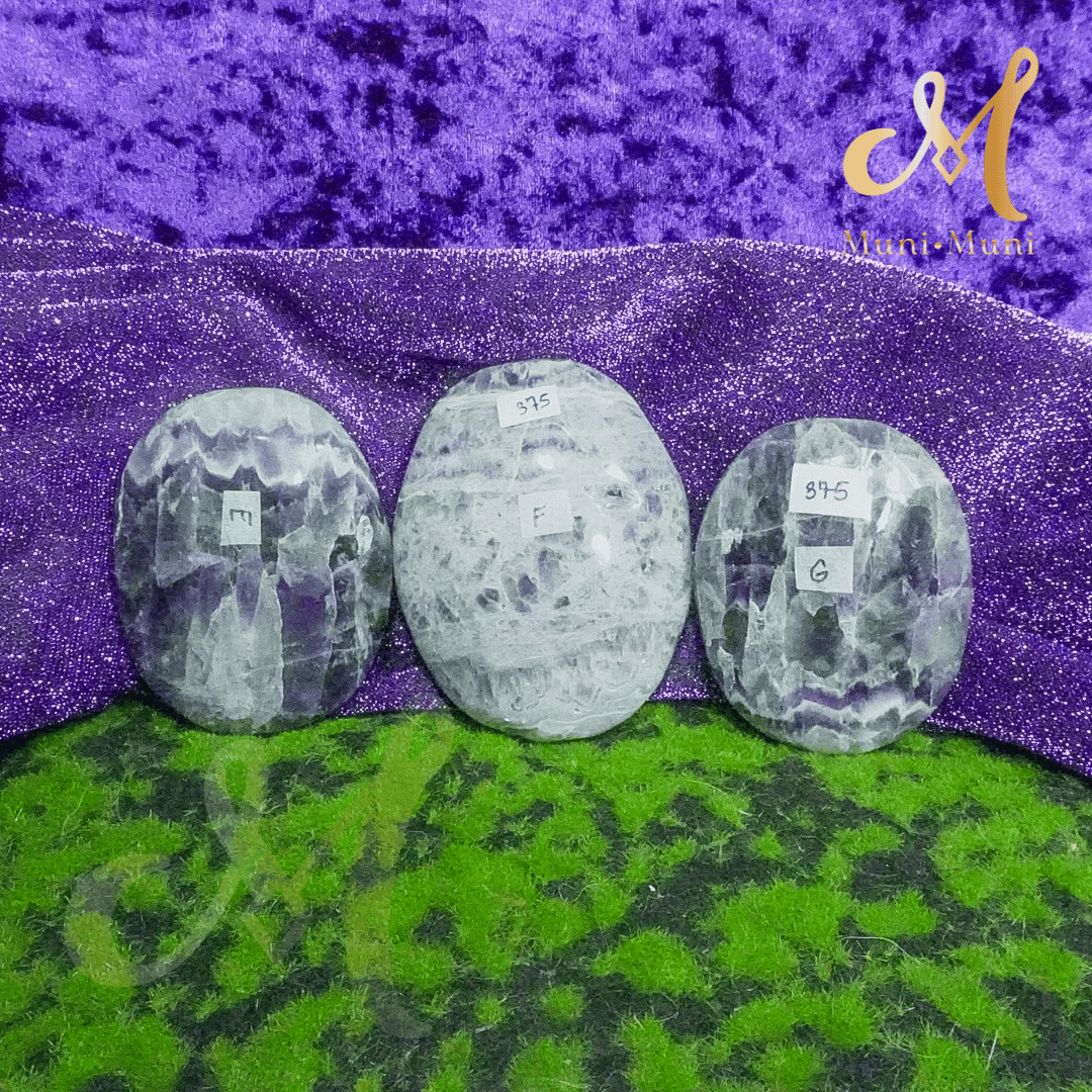 Amethyst Natural Crystal Palm Stone