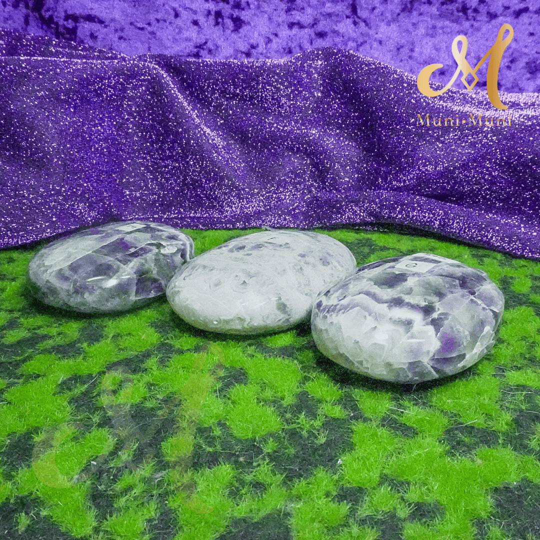 Amethyst Natural Crystal Palm Stone