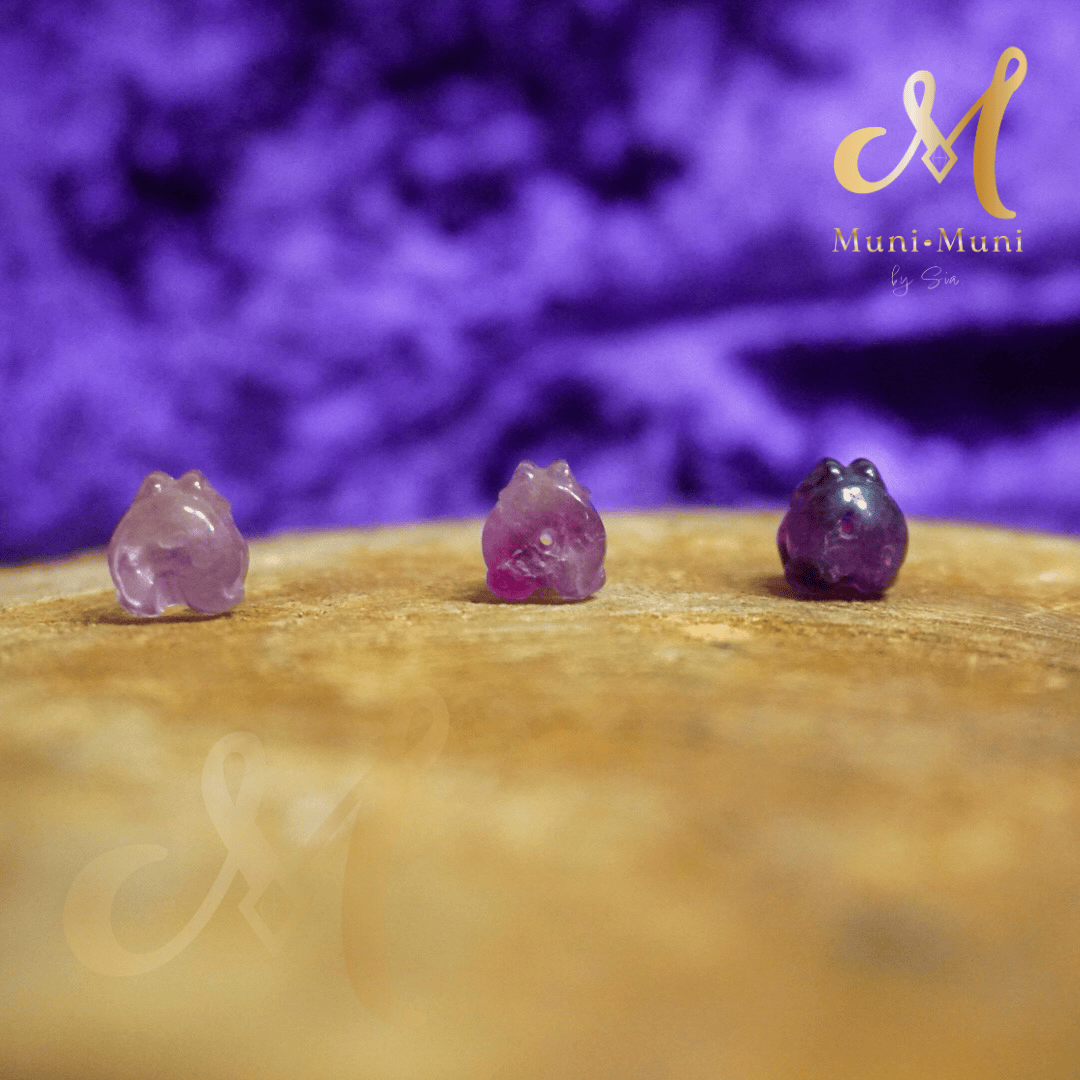 Fluorite Bunny Natural Crystal Bracelet Charm