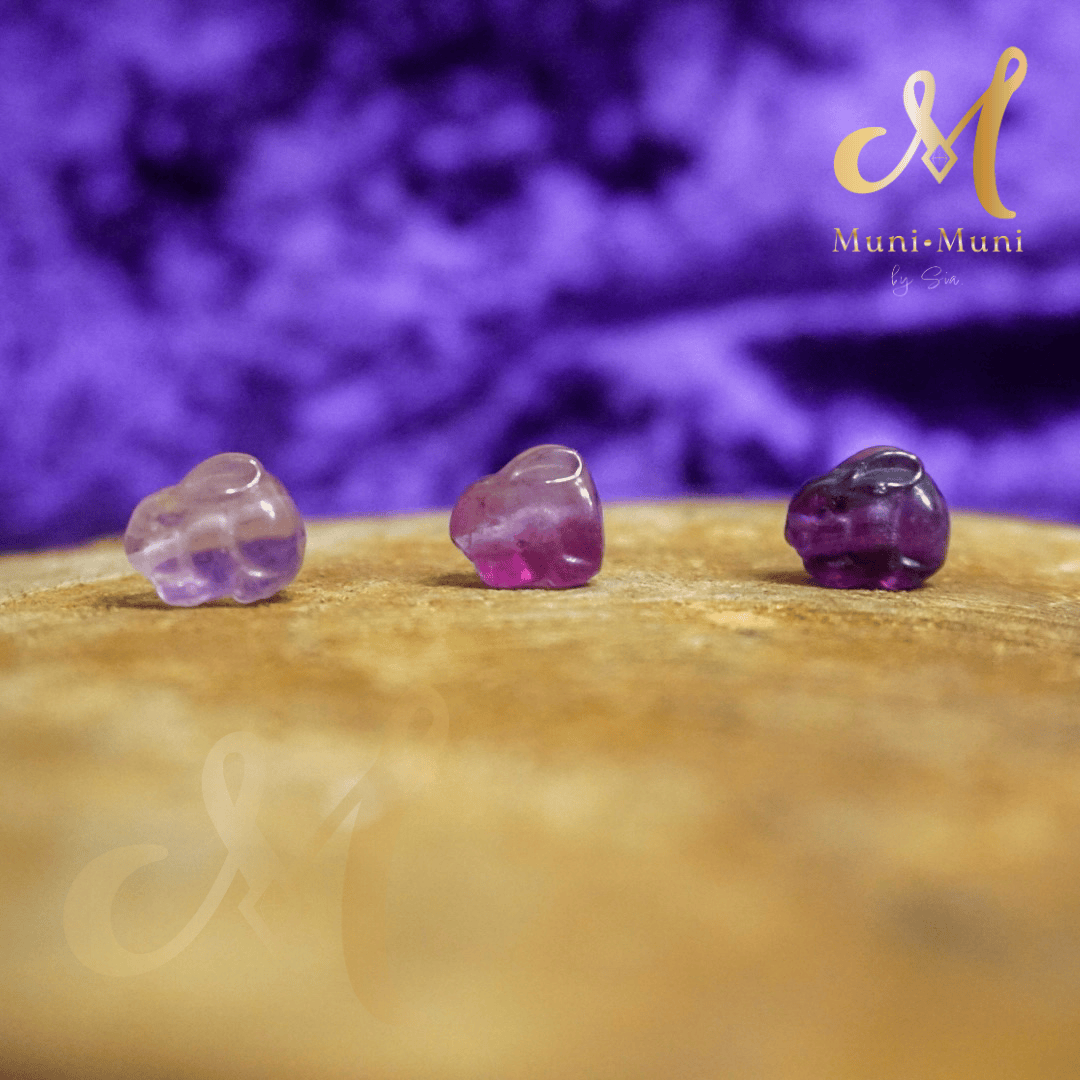 Fluorite Bunny Natural Crystal Bracelet Charm