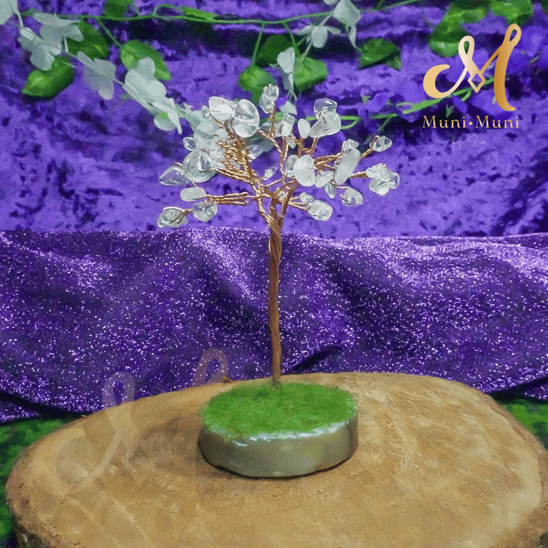 Clear Quartz Natural Crystal Tree with Agate Base