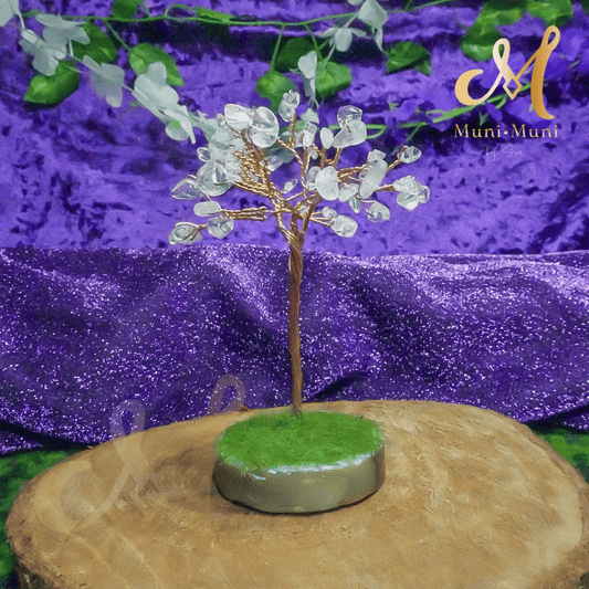 Clear Quartz Natural Crystal Tree with Agate Base