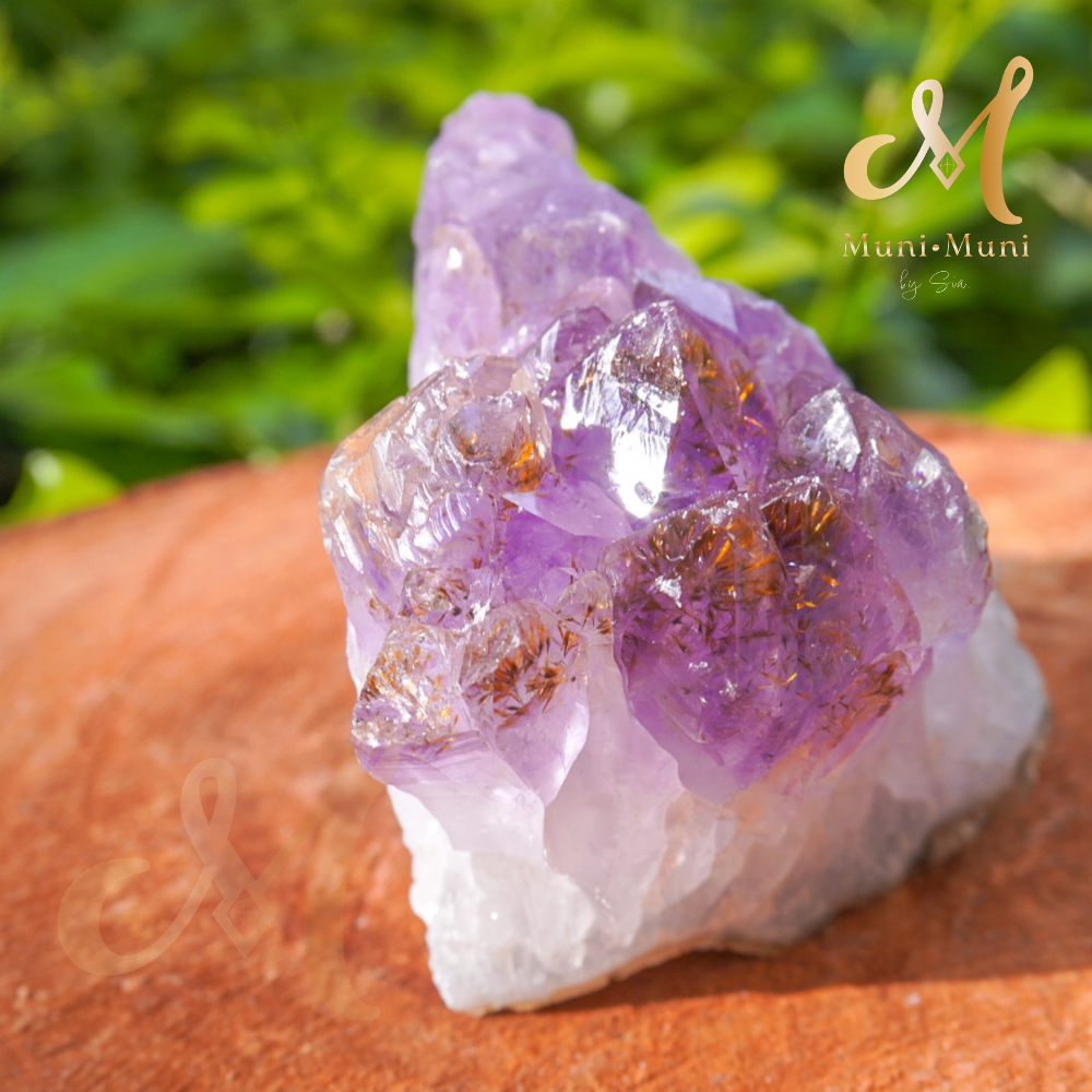 Brazilian Amethyst with Goethite Raw Cluster