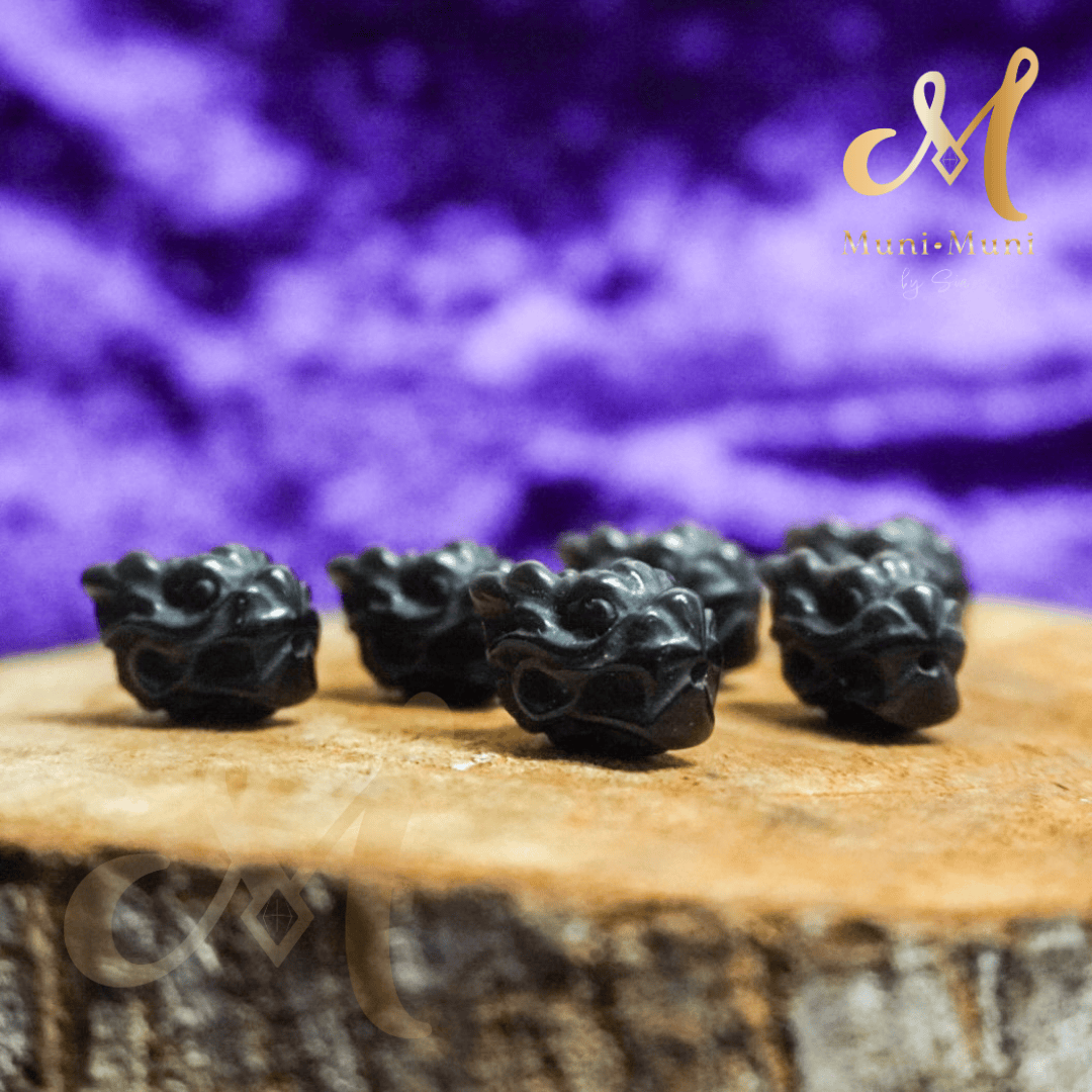 Obsidian Dragon Charm Natural Crystal