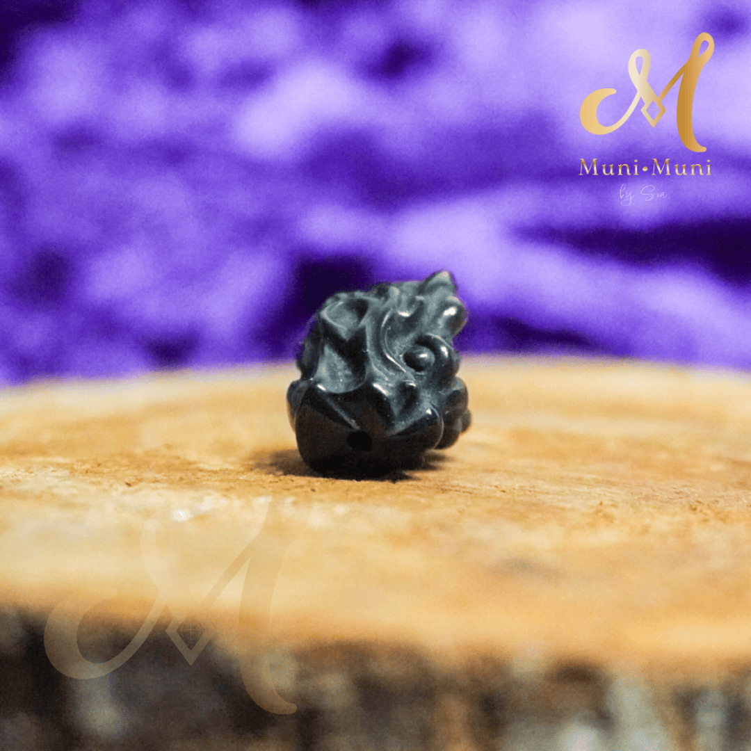 Obsidian Dragon Charm Natural Crystal