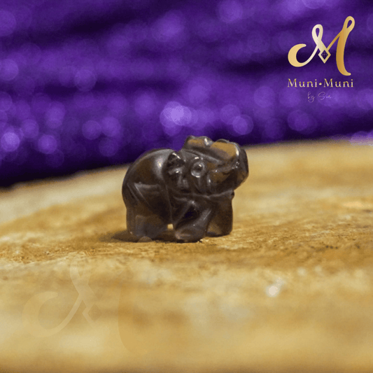 Elephant Smokey Quartz Natural Crystal Bracelet Charm