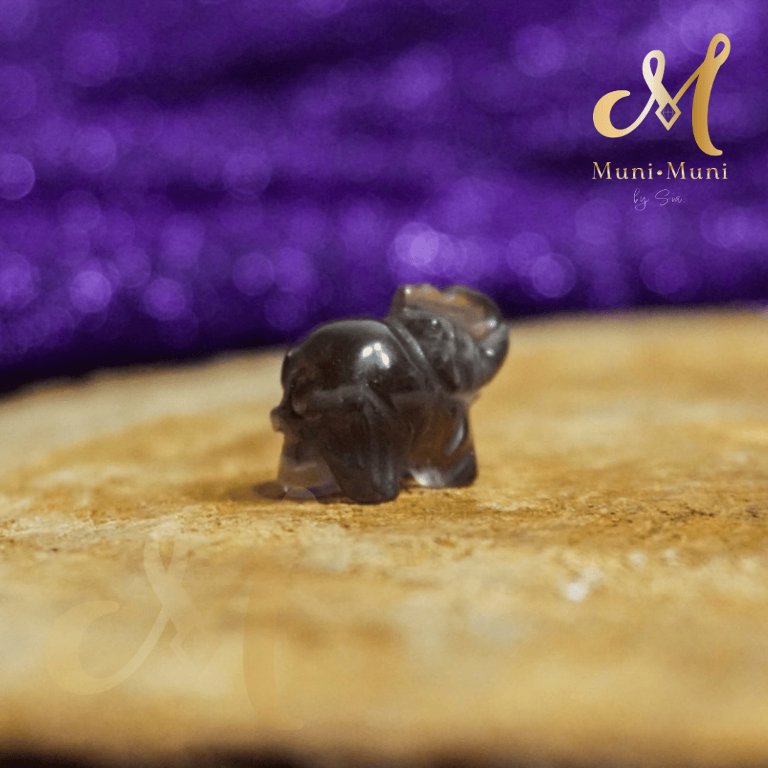 Elephant Smokey Quartz Natural Crystal Bracelet Charm