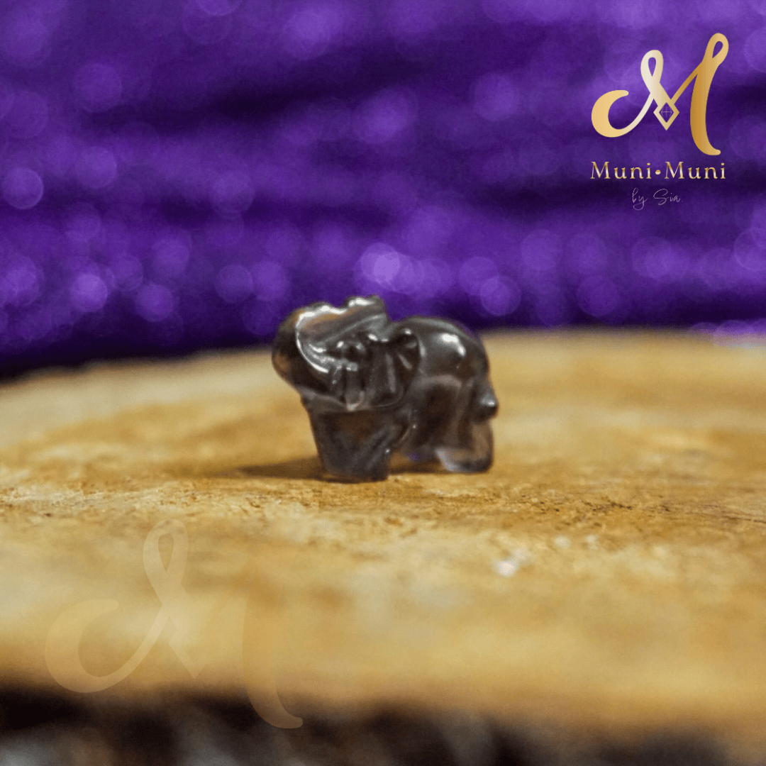 Elephant Smokey Quartz Natural Crystal Bracelet Charm