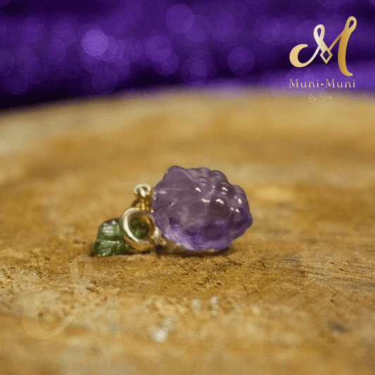 Amethyst Grape Natural Crystal Bracelet Charm