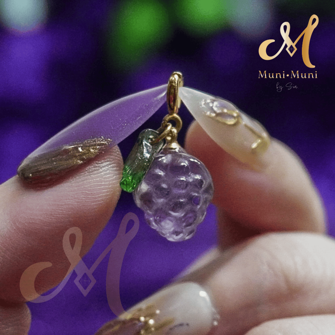 Amethyst Grape Natural Crystal Bracelet Charm