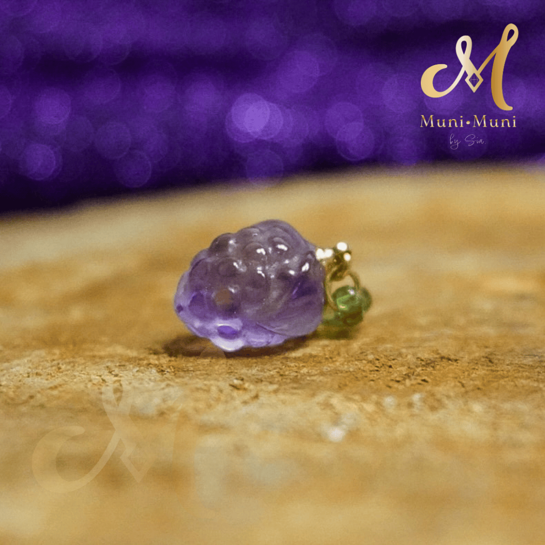 Amethyst Grape Natural Crystal Bracelet Charm