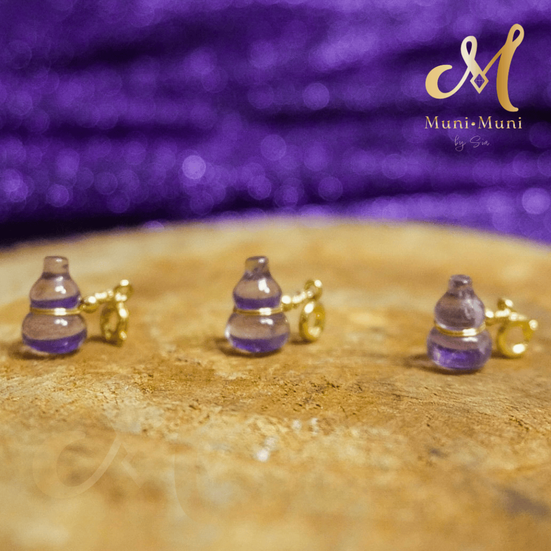 Amethyst Hulu (Wulou) Natural Crystal Bracelet Charm
