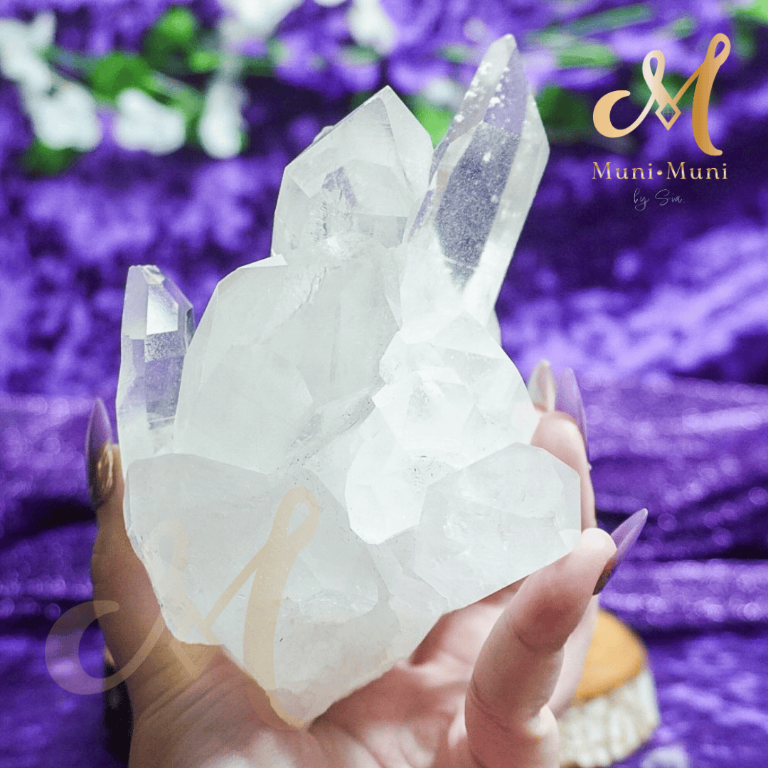Lemurian Quartz Natural Crystal Cluster Statement Piece