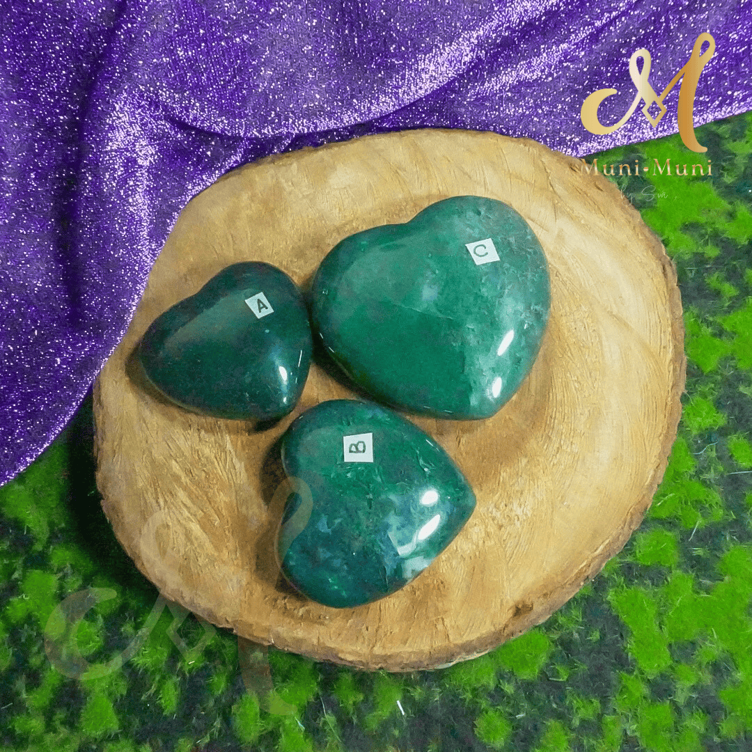 Moss Agate Natural Crystal Palm Stone