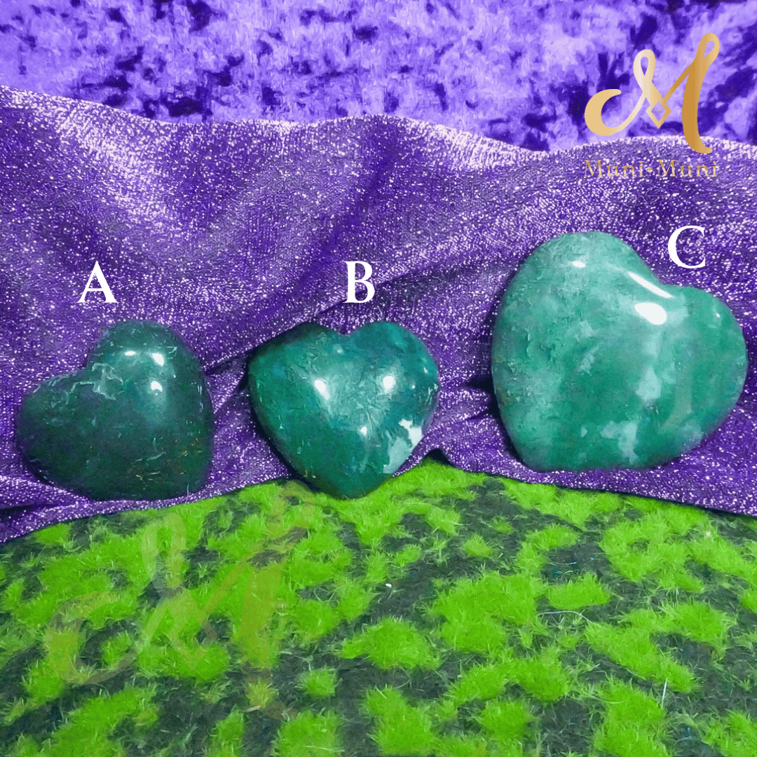 Moss Agate Natural Crystal Palm Stone