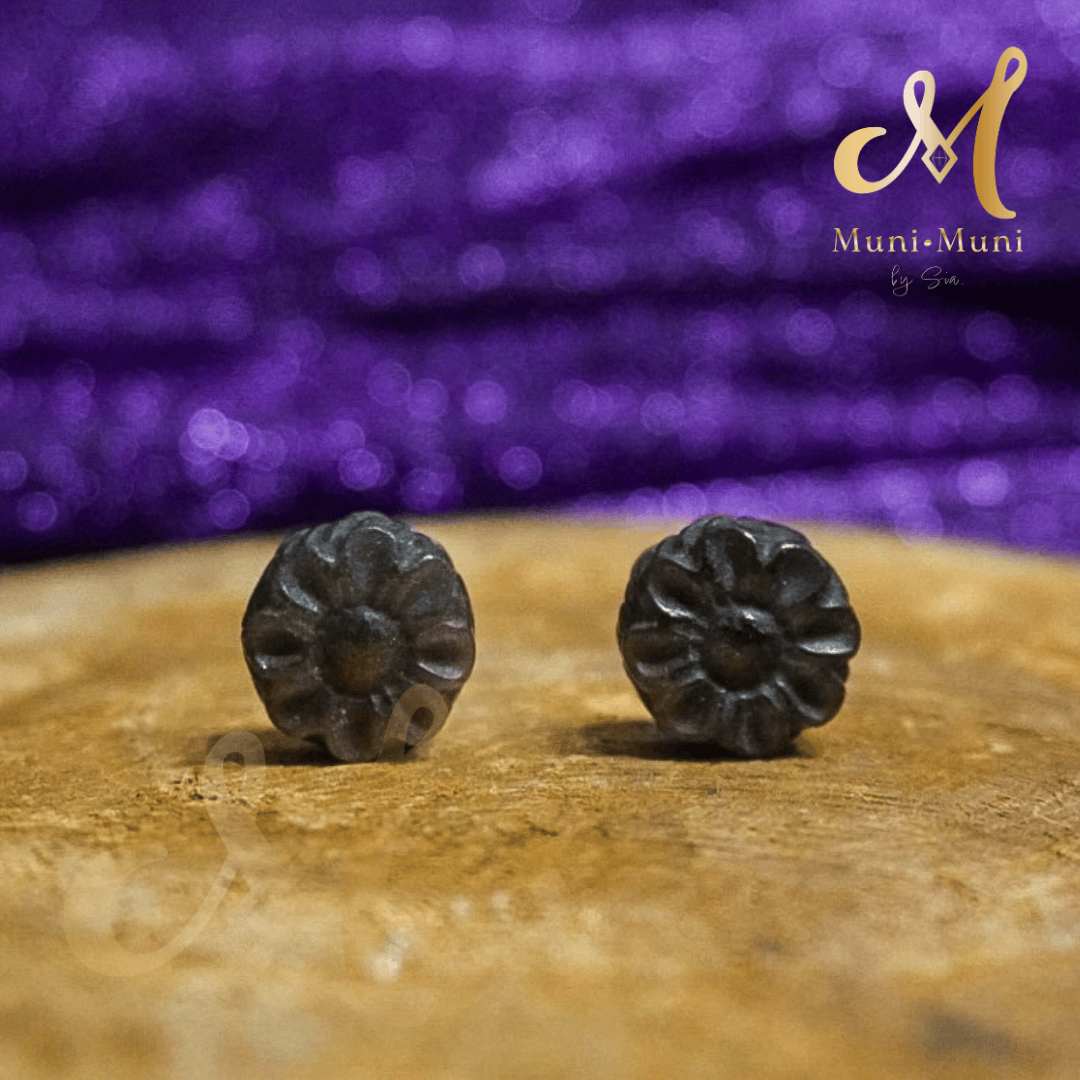 Obsidian Flower Natural Crystal Bracelet Charm