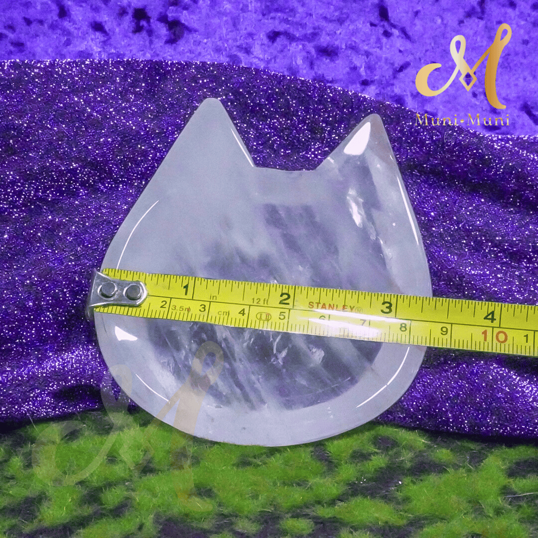 High Quality Rose Quartz Natural Crystal Cat Bowl