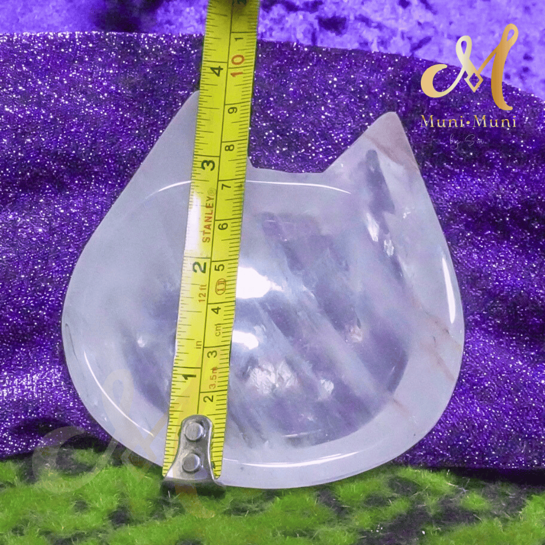 High Quality Rose Quartz Natural Crystal Cat Bowl