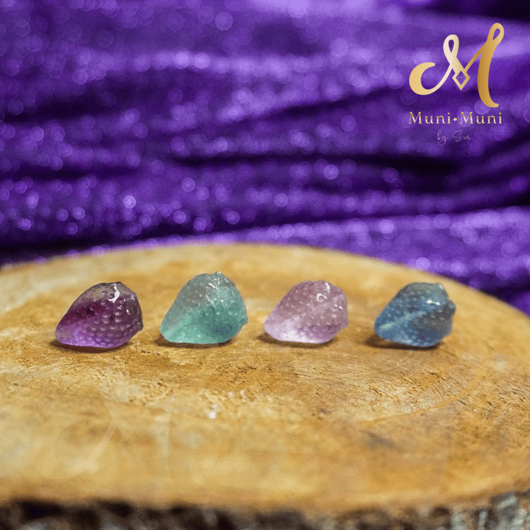 Fluorite Strawberry Natural Crystal Bracelet Charm