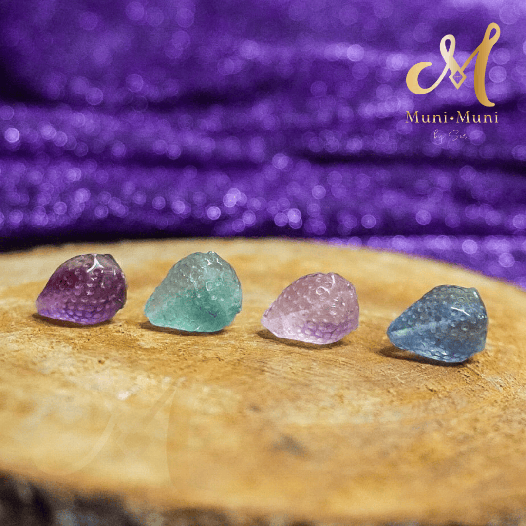 Fluorite Strawberry Natural Crystal Bracelet Charm