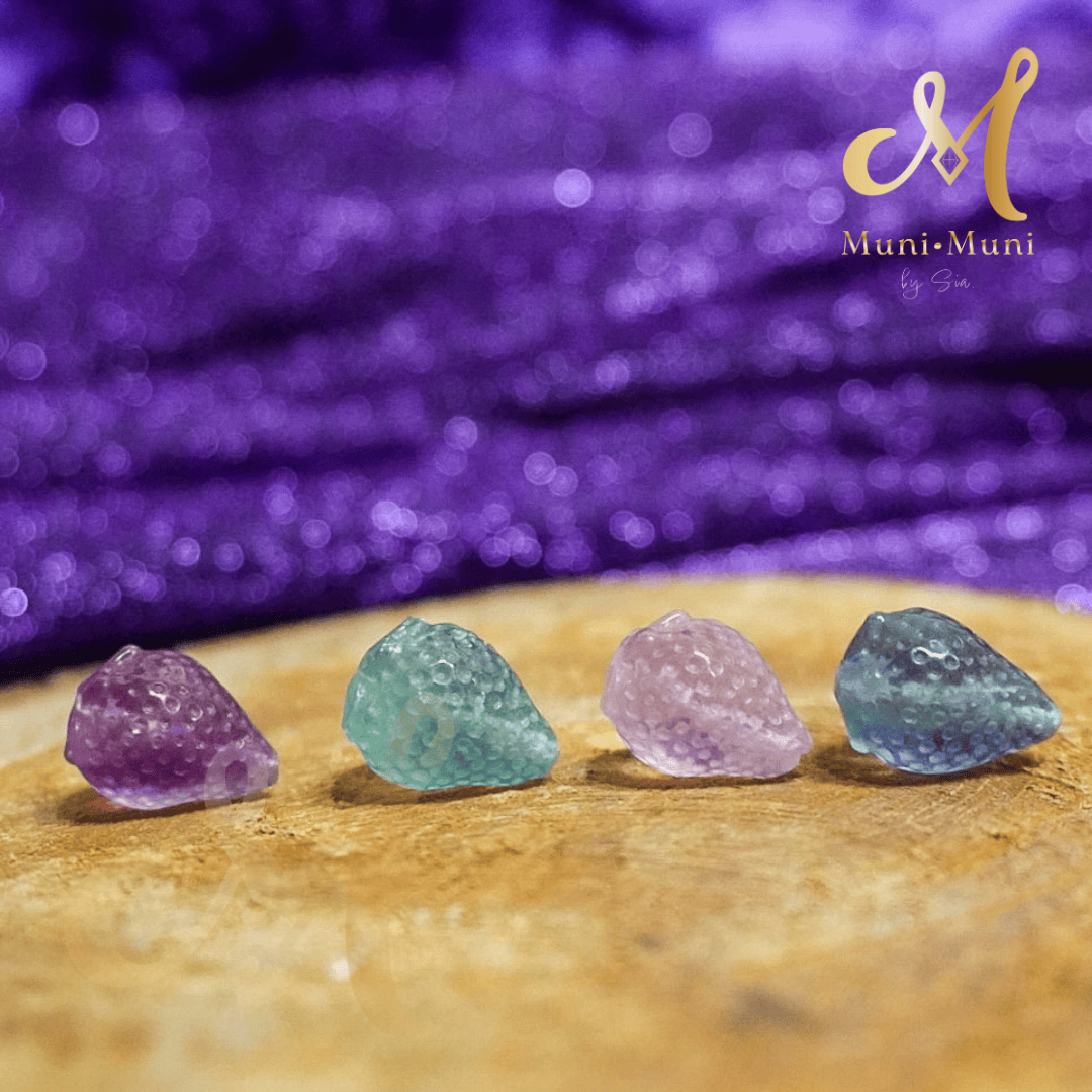 Fluorite Strawberry Natural Crystal Bracelet Charm