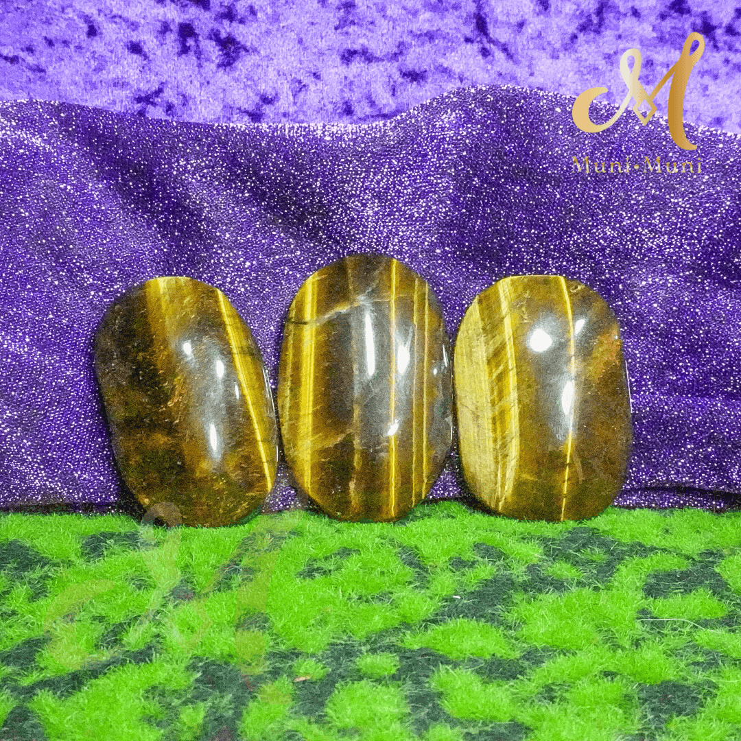 Tiger's Eye Natural Crystal Palm Stone
